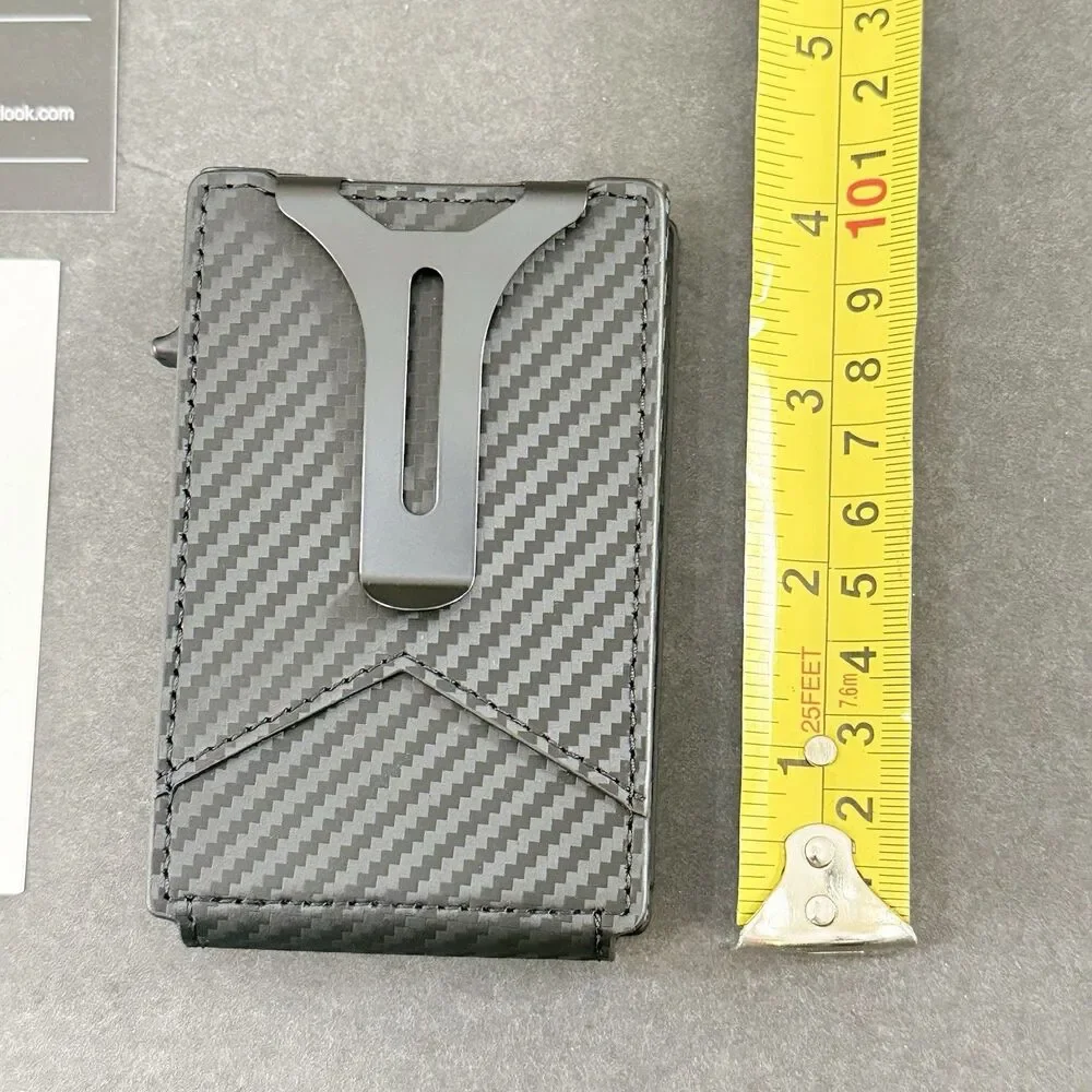 Men's RFID Wallet with Money Clip Minimalist Slim Pop Up Card Holder Gift idea